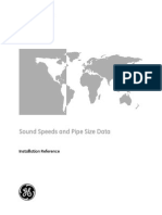 Soundspeed and Pipe Size Data