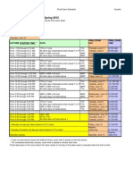 Final Exam Schedule - Spring 2015