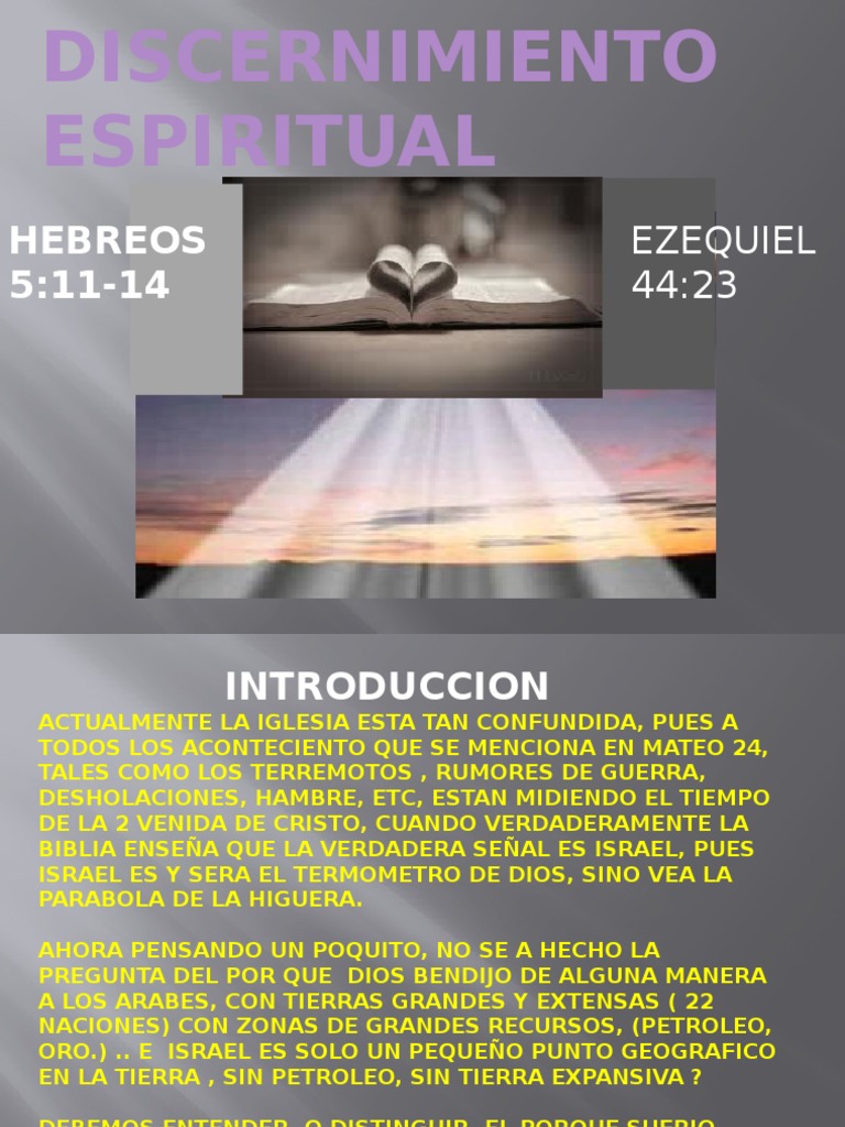 Discernimiento Espiritual en la Biblia | PDF | Filosofía | Religión y ...