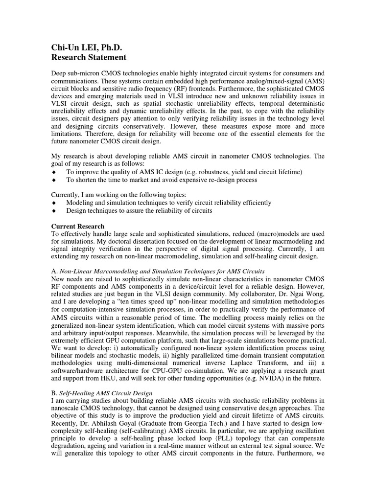 Reliable AMS Circuit Design Research | PDF | Reliability Engineering ...