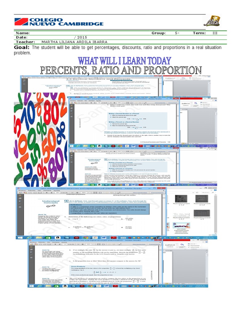 Percents, Ratio and Proportion | PDF