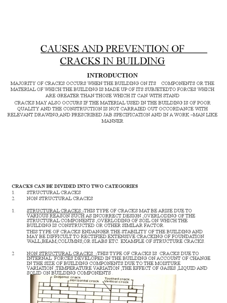 Causes and Prevention of Cracks in Building | PDF | Deformation ...