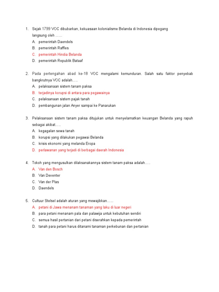 Soal Sejarah Smp Kelas 8 Doc