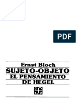 Bloch - Sujeto-Objeto. El Pensamiento de Hegel