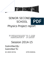 Senior Secondary School Physics Project Report: Submitted By: To