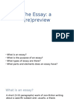 The Essay: A (Re) Preview