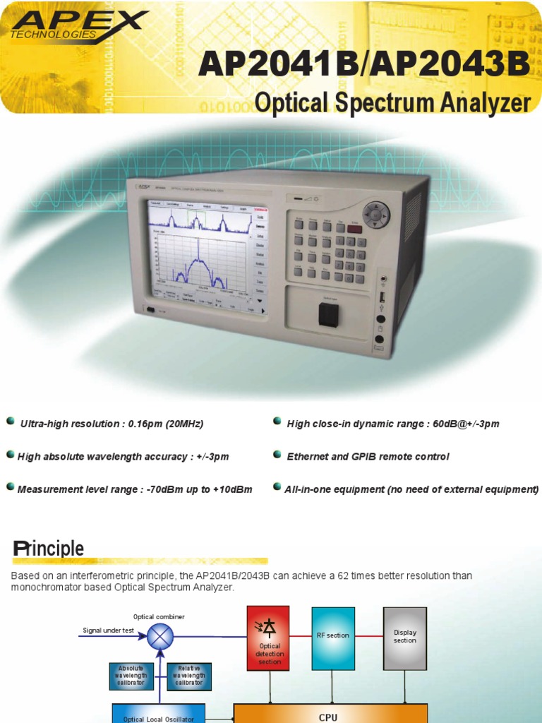 AP2041B/2043B Optical Spectrum Analyzer | PDF | Electromagnetic ...