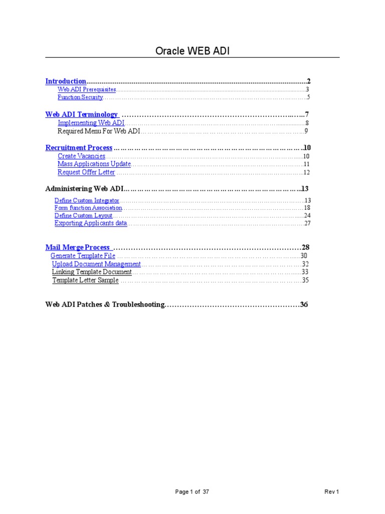 Oracle Web ADI | PDF | Page Layout | Microsoft Excel