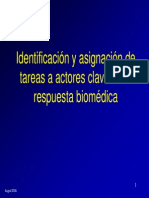 Identificacion y asignacion de tareas clave en la respuesta biomedica