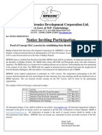 Notice Inviting Participation: M P State Electronics Development Corporation LTD