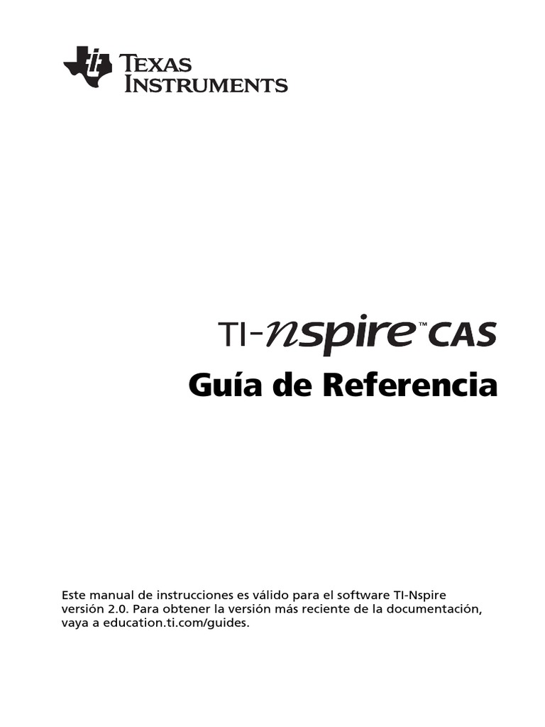 Manual Ti Nspire Cx Cas