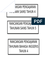 Rancangan Pengajaran Tahunan Sains Tahun 4