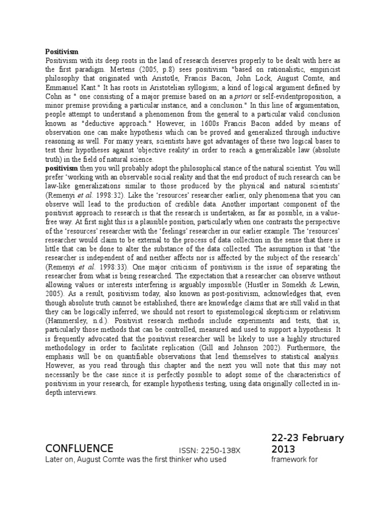 Positivism | PDF | Philosophy