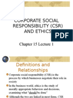 Chapter 15 Lecture 1 CSR & Ethics