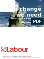 The Change We Need: Hammersmith & Fulham Labour's Manifesto 2014 Council Elections