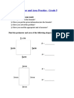 Perimeter and Area Practice Grade 5