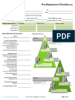 Pre-Deployment Checklist: This Document For Internal Use Only. Page 1 of 2