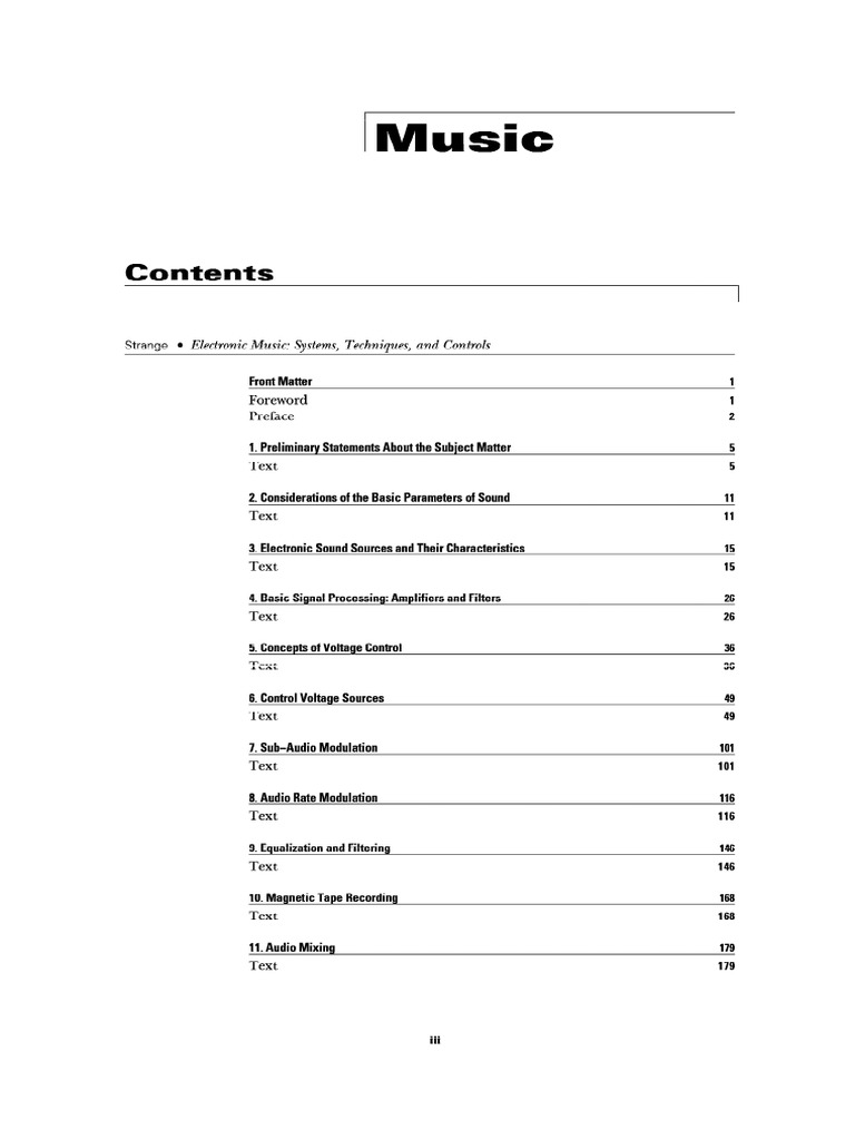 Allen Stranges Electronic Music Systems Techniques and Controls PDF