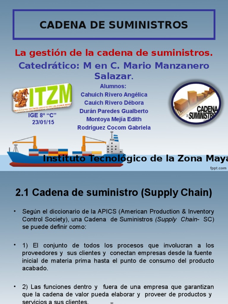 UNIDAD 1. Cadena de Suministros | PDF | Logística | Marketing