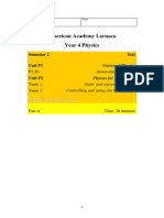 Edexcel GCSE Additional Science Topic P2.2 Controlling and Using Electricity Test 14_15