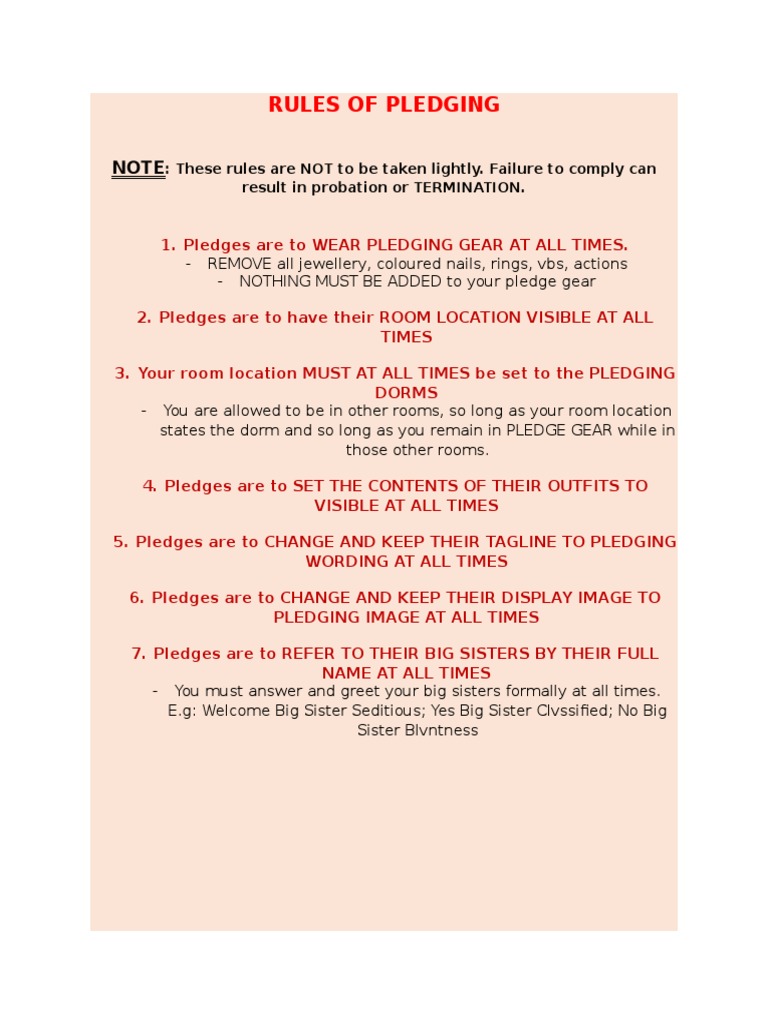 DST Pledge Rules | PDF | Language Arts & Discipline | Lifestyle