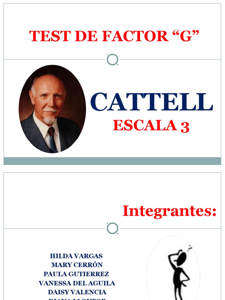 Aplicación y Normas del Test Cattell G | PDF | Cociente de inteligencia ...