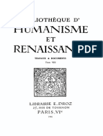 Bibliotheque d'Humanisme Et Renaissance Tome Viii - 1946