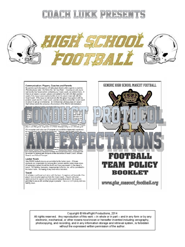 HS Football Conduct Protocol and Expectation, 2015 | PDF | Social Media ...