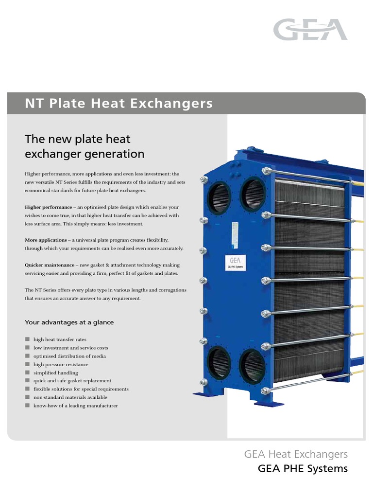 GEA NT Series Heat Exchangers Overview | PDF | Heat Exchanger ...