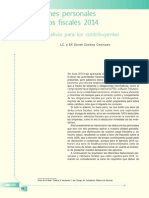 Deducciones Personales y Estímulos Fiscales 2014. Un Pequeño Alivio Para Los Contribuyentes