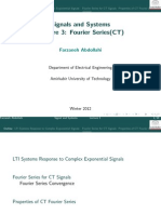 Signals and Systems Lecture 3: Fourier Series (CT) : Farzaneh Abdollahi