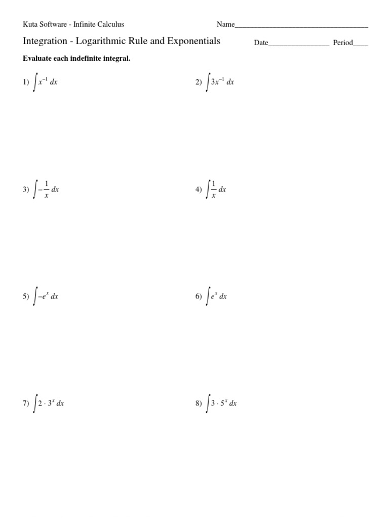 05 - Integration Log Teh Rule and Exponentials | PDF | Teaching Methods ...