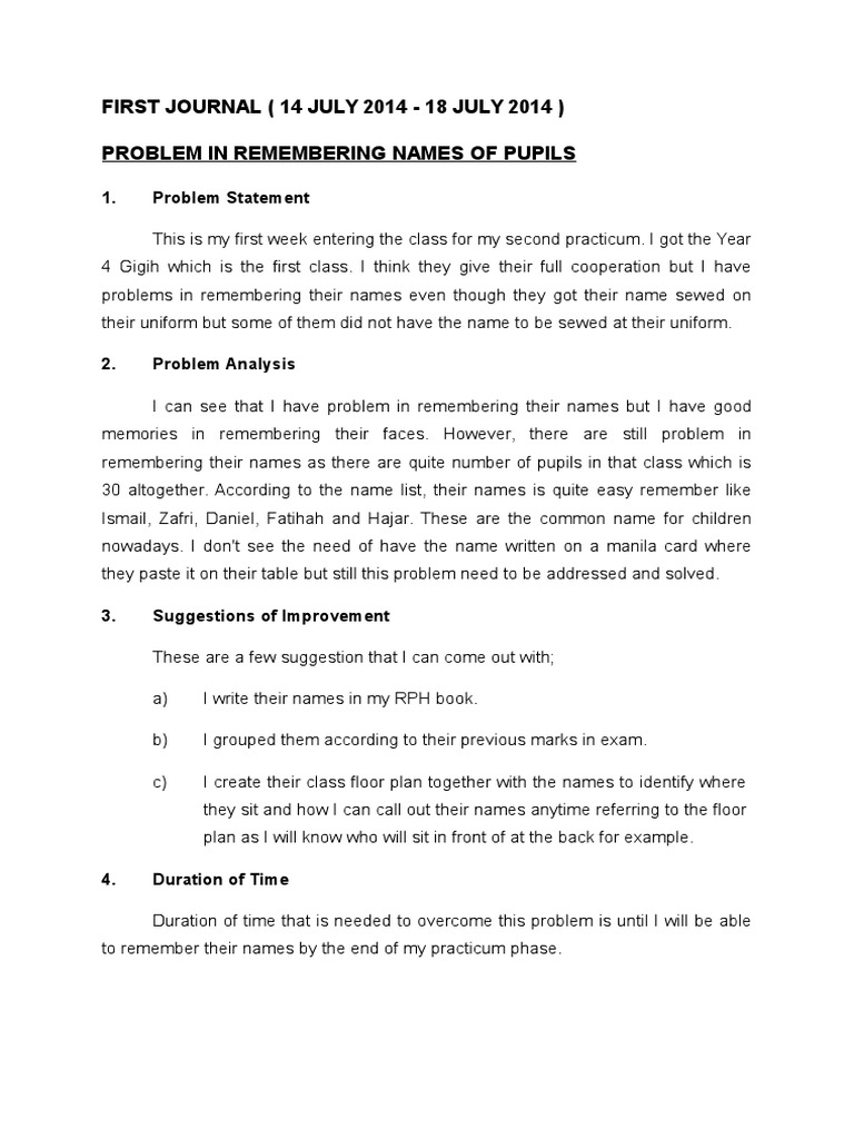 First Journal | PDF