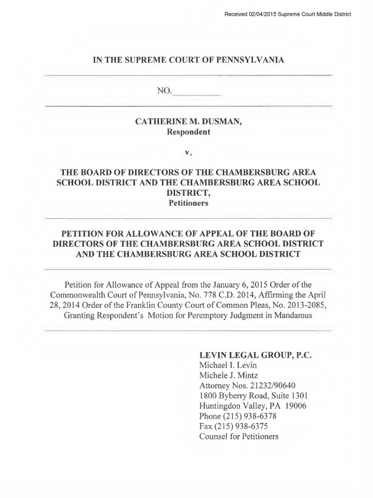 Received 02/04/2015 Supreme Court Middle District