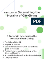 Factors in Determining The Morality of Gift-Giving