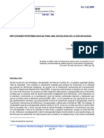 Reflexiones Epistemológicas Para Una Sociología de La Discapacidad