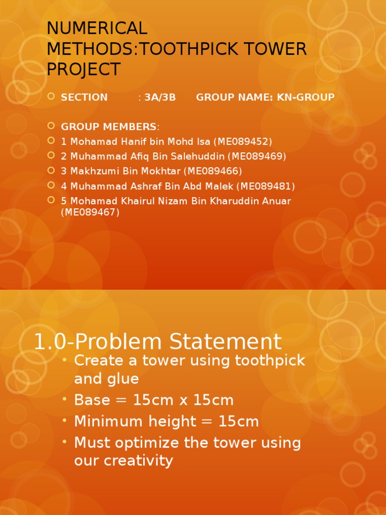 Toothpick Tower Design Analysis | PDF | Technology & Engineering