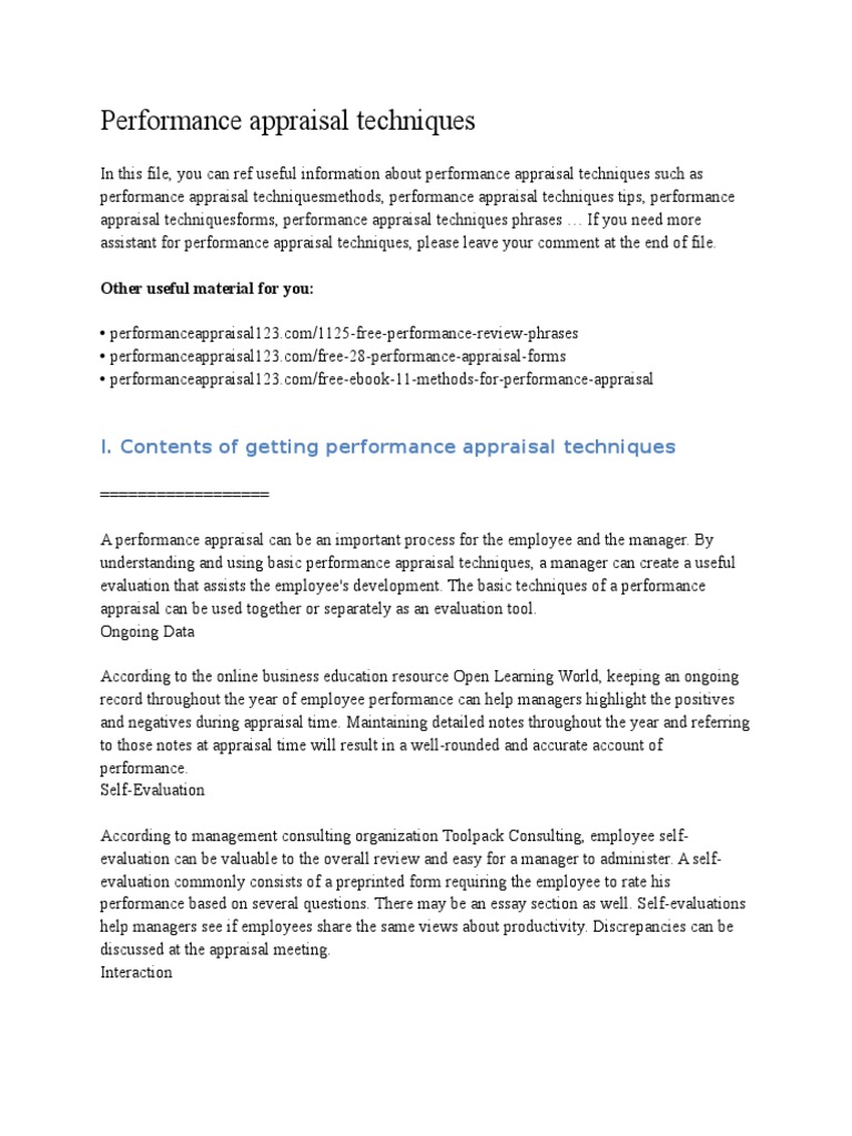 PERFORMANCE APPRAISAL FUNCTIONAL AND TECHNICAL SKILLS intelligence overview