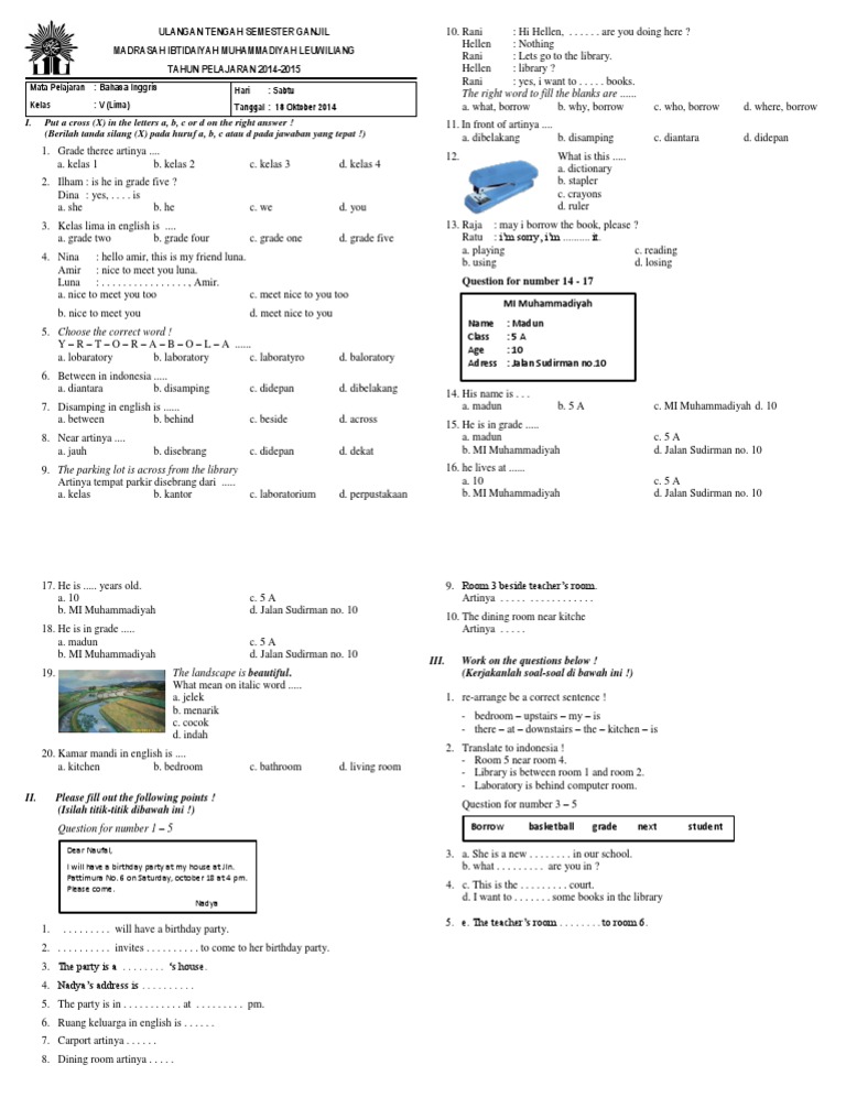 Contoh Soal UTS Bahasa Inggris Kelas 5 Architectural Contoh Soal UTS Bahasa Inggris Kelas 5 Architectural
