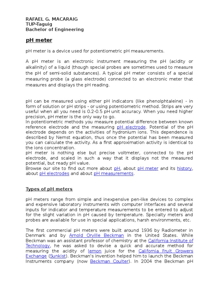PH Meter and Conductivity Meter | PDF | Ph | Salinity