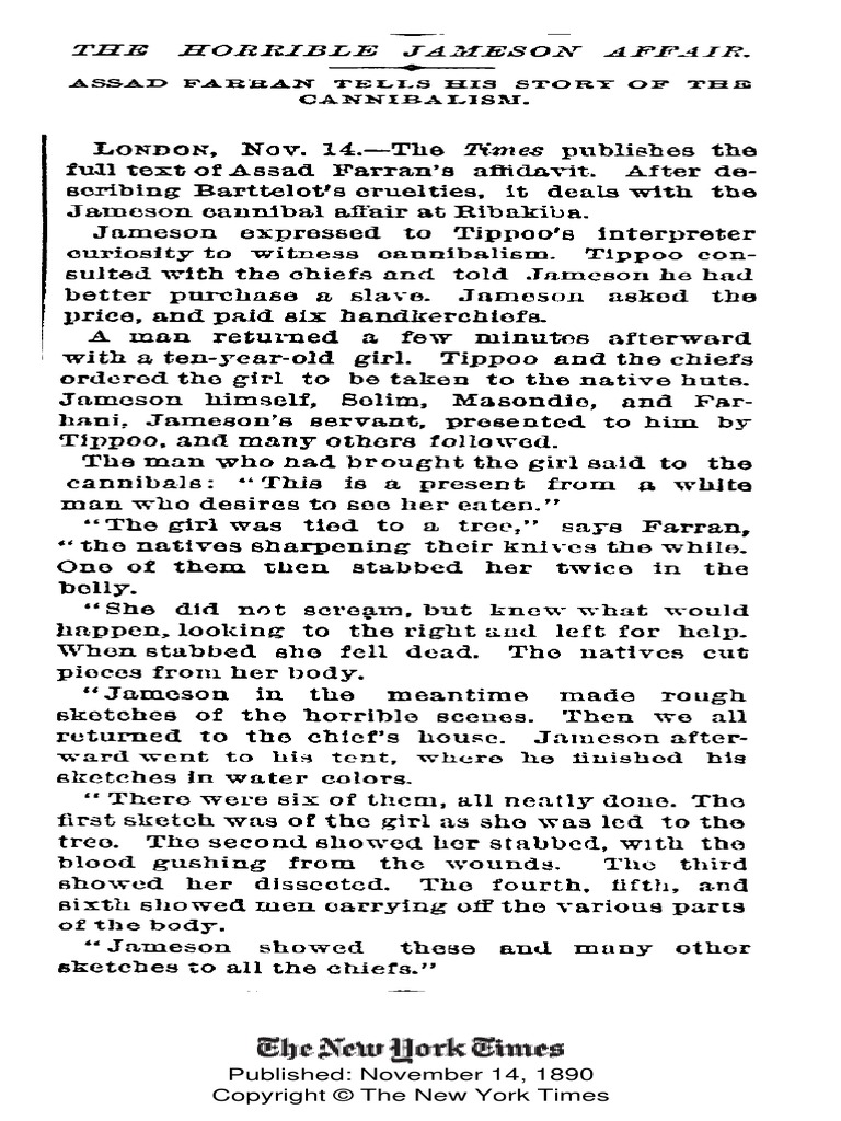 James Jameson Cannibal Affair