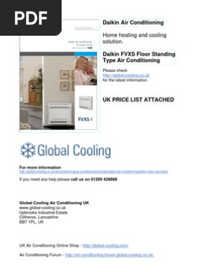 Daikin Floor Standing Air Conditioning Fvxs Air Conditioning Hvac