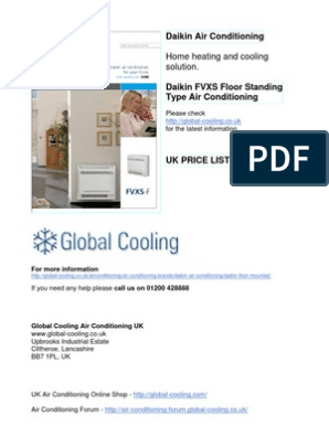 Daikin Floor Standing Air Conditioning Fvxs Air Conditioning Hvac