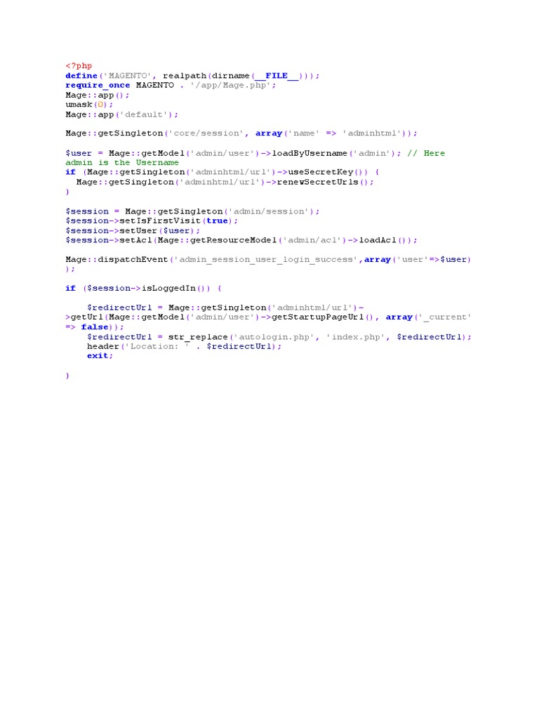 Magento Admin User Login Script | PDF