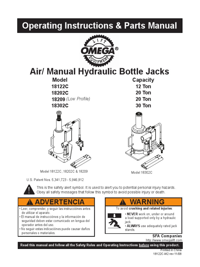 Hydraulic Bottle Jack Manual | PDF | Elevator | Pump