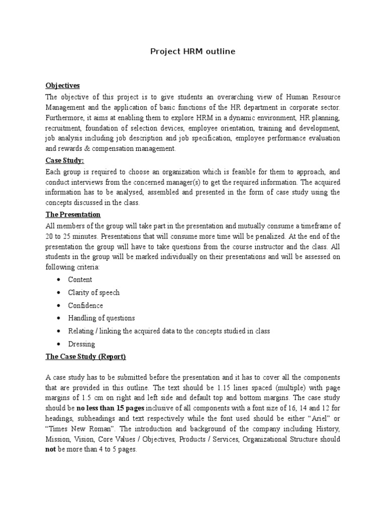Project HRM Outline | PDF