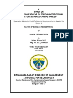 A Study On "Impact of Investment by Foreign Institutional Investors in Indian Capital Market"