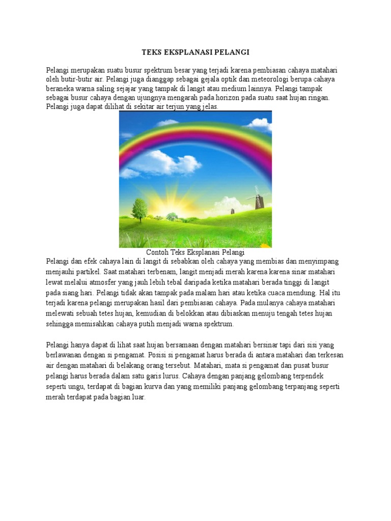 TEKS EKSPLANASI PELANGI TEKS EKSPLANASI PELANGI