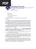To  Dr Vimal Rarh,  Academic Secretary, Institute of Life Long Learning­ICT,  University of Delhi  Sub : Letter for Opposition for the ICT­Workshop by ILLL­Microsoft Collaboration.  Dear Madam, 