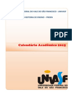 Calendário Acadêmico UNIVASF 2015